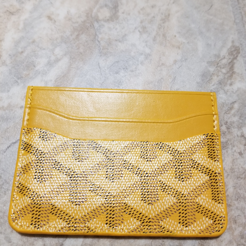 Yellow Patterned Card Holder